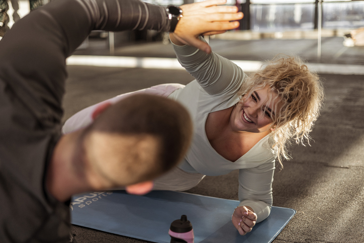 Couple working out togehrer