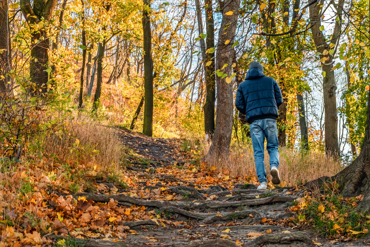 Man walking in nature