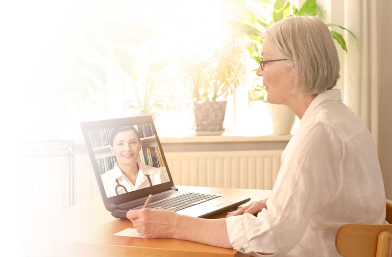 patient meeting with care provider via e-visit